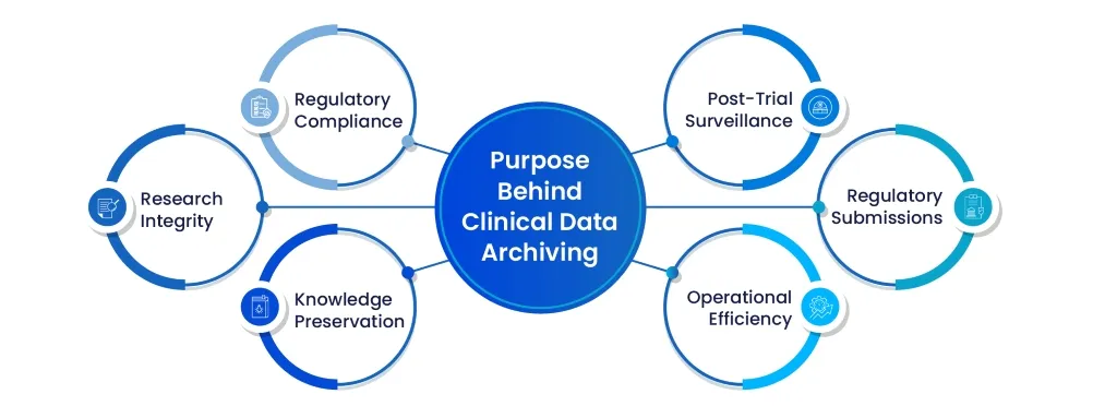 infographic showing the purpose behind clinical data archiving